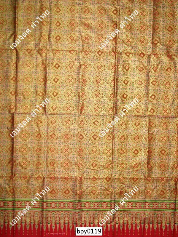 [bpy0119] ผ้าพิมพ์ทอง 1.8เมตร ลายไทย ดาวกระจาย คอตต้อน 100%