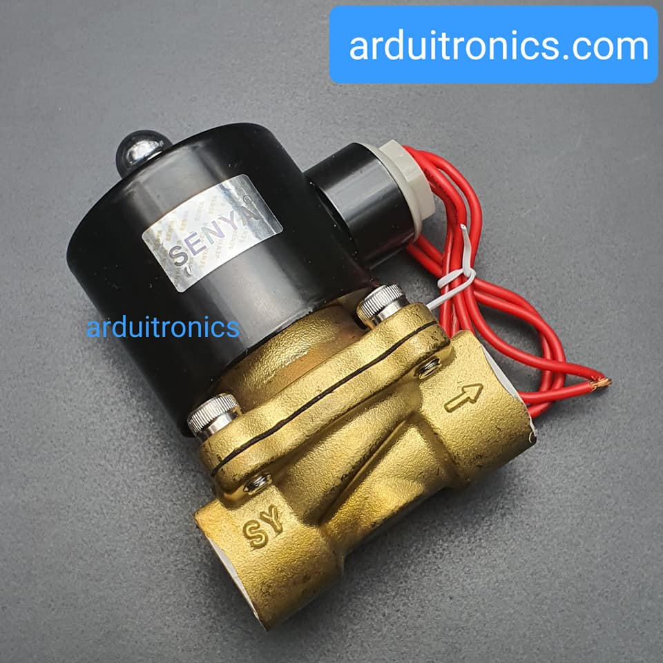โซลินอยวาล์ว ทองเหลือง (Solenoid Valve Normally Closed) 4 หุน (1/2") 220VAC - ยี่ห้อ Senya 2W-160-15