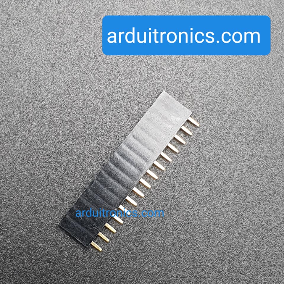 [Black] 1X15 Pin Single Row Female Header 2.54mm Pitch Straight Pin Square (จำนวน 1 ชิ้น)