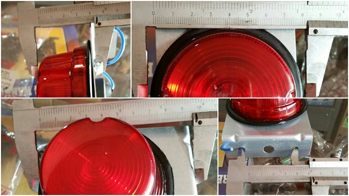 ไฟสต็อปแลมป์ ฝากลม ดวงเดี่ยว 12V / 24V (ราคาต่อ 4 ดวง) สีเขียว