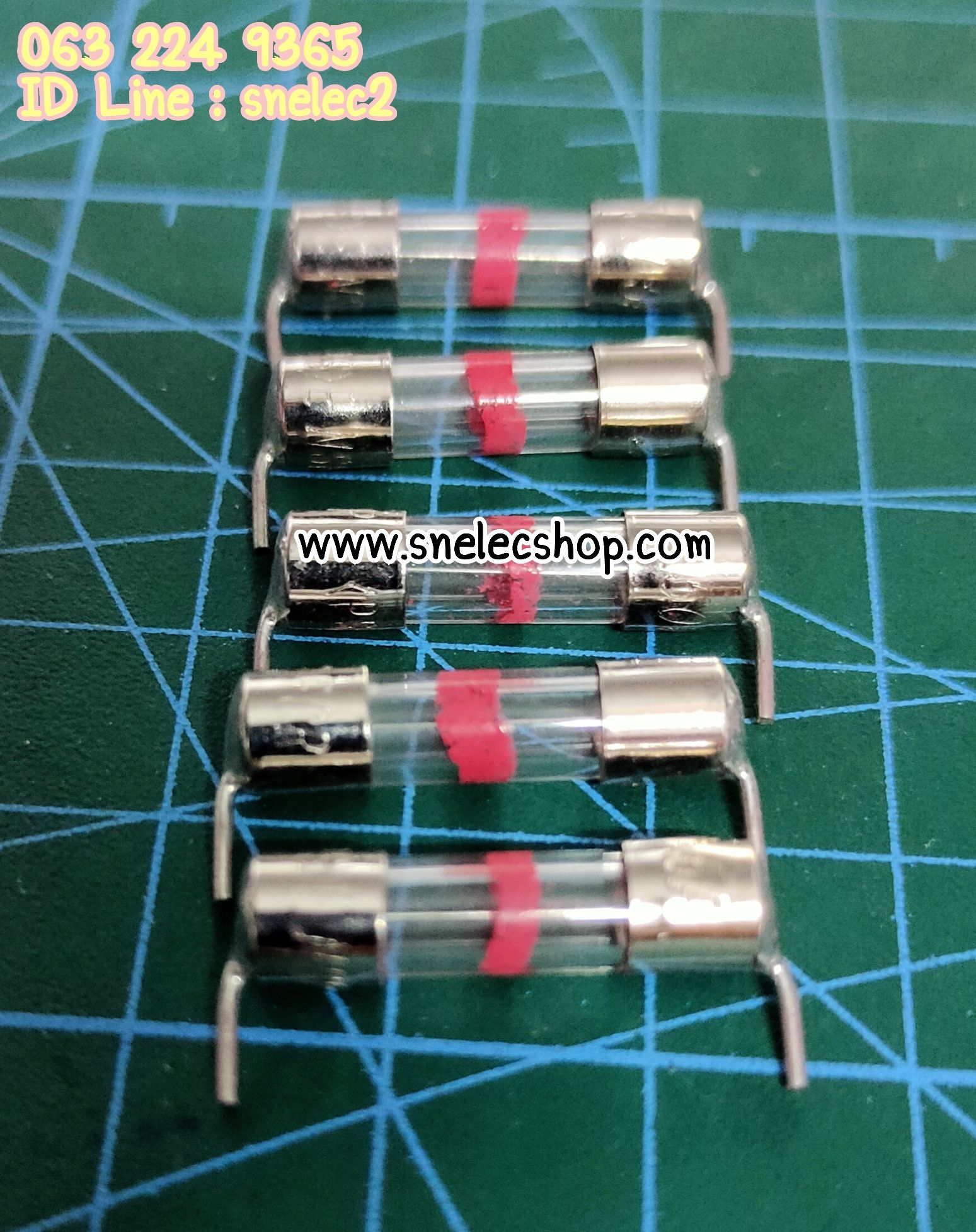 FUSE แก้ว 5A. 250V. แพ็ค 5 ตัว