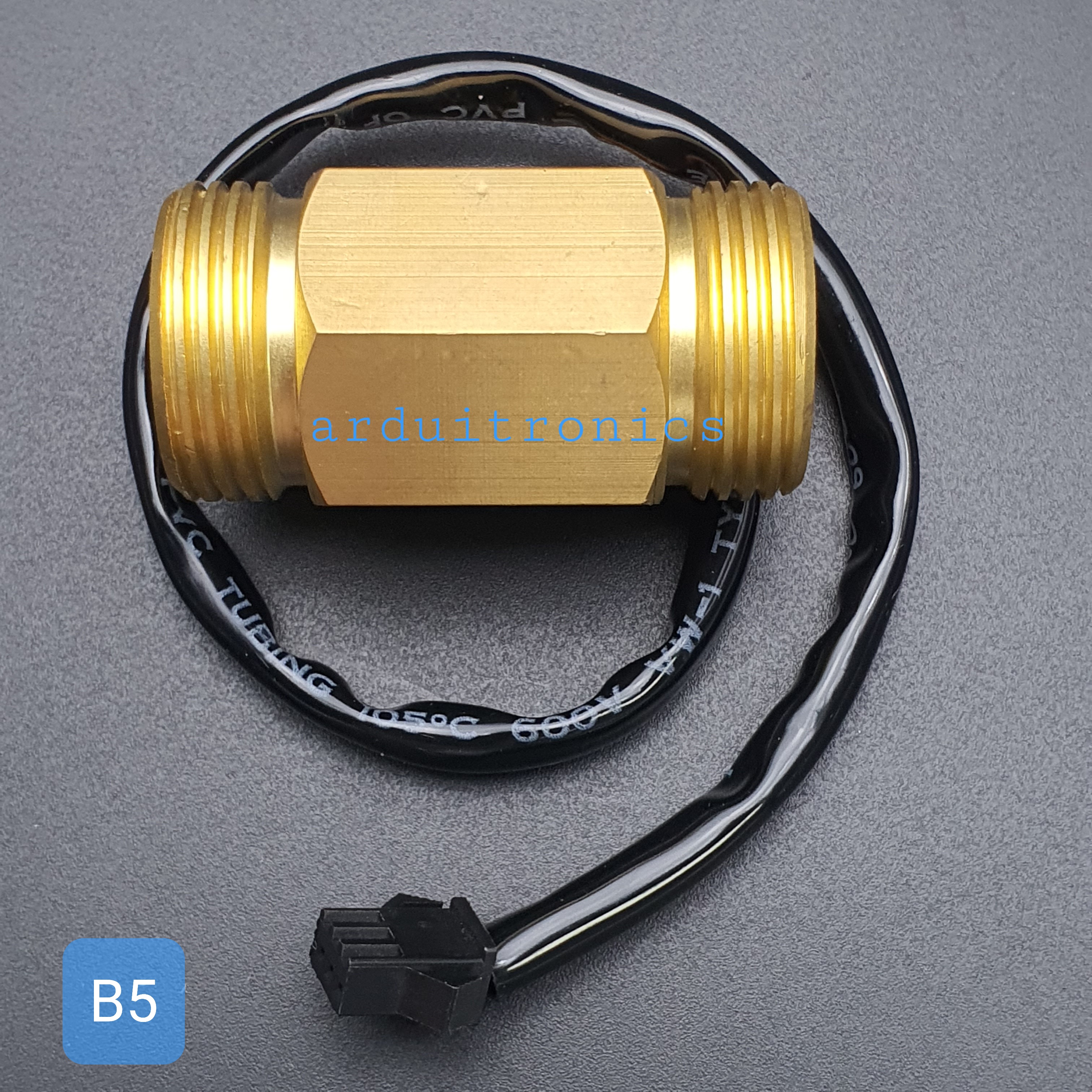 B5 เซ็นเซอร์วัดอัตราการไหลของน้ำ ทองแหลือง 3/4นิ้ว 6หุน Water Flow sensor 1-30L/min Size 50 mm