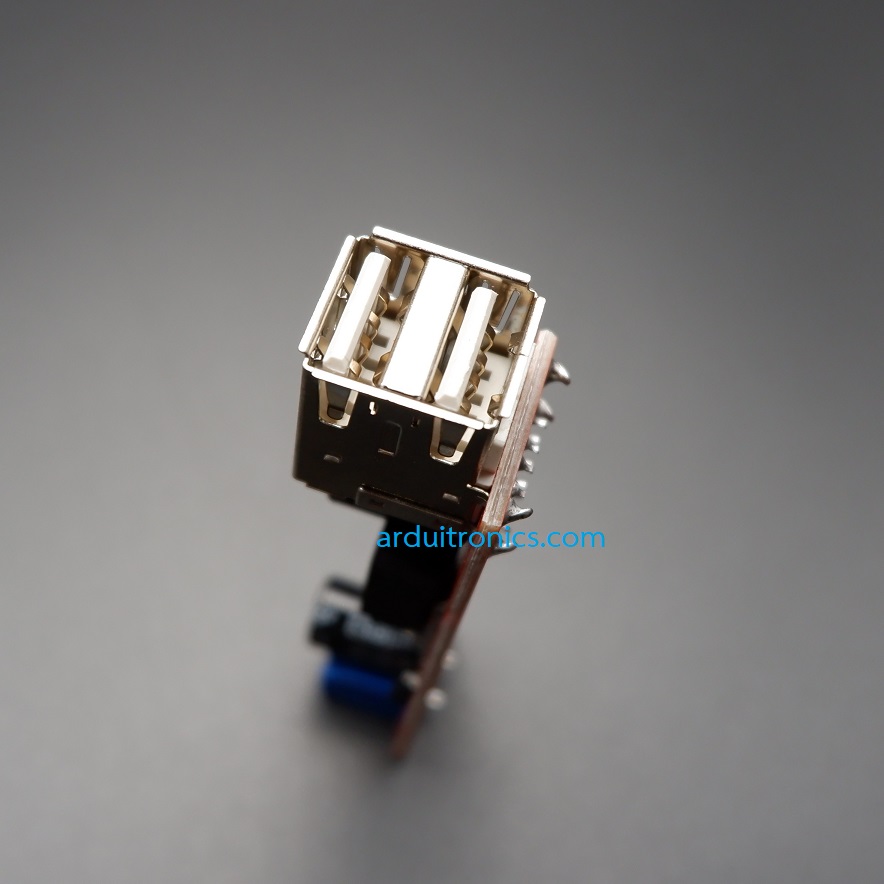 Dual USB DC-to-DC Step Down Module (9V-36V to 5VDC 3A) โมดูล Step Down 9-36V เป็น 5V แบบ 2 USB Port กระแสสูงสุด 3A