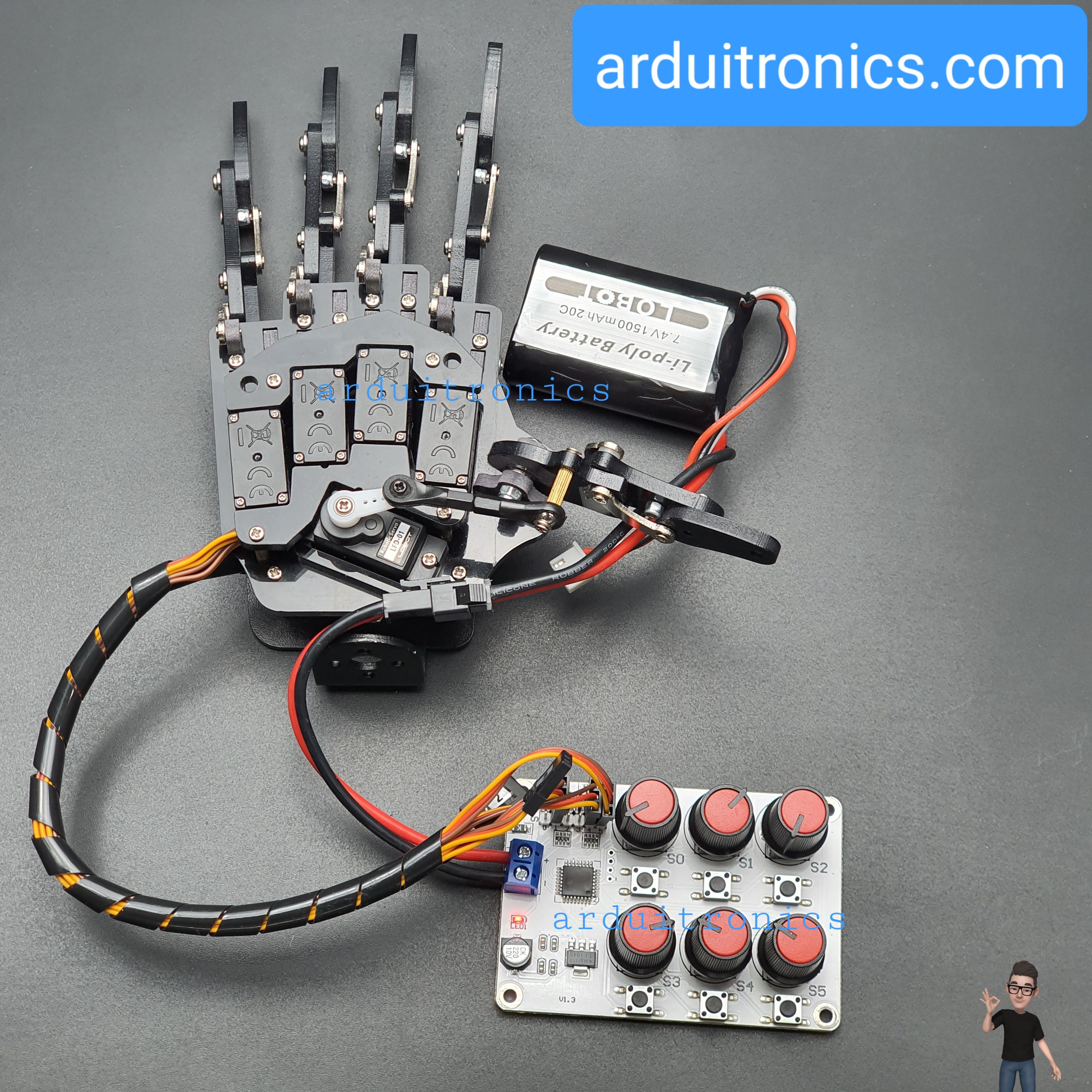 Robot Hand (Right) Kit ประกอบให้แล้วพร้อมใช้