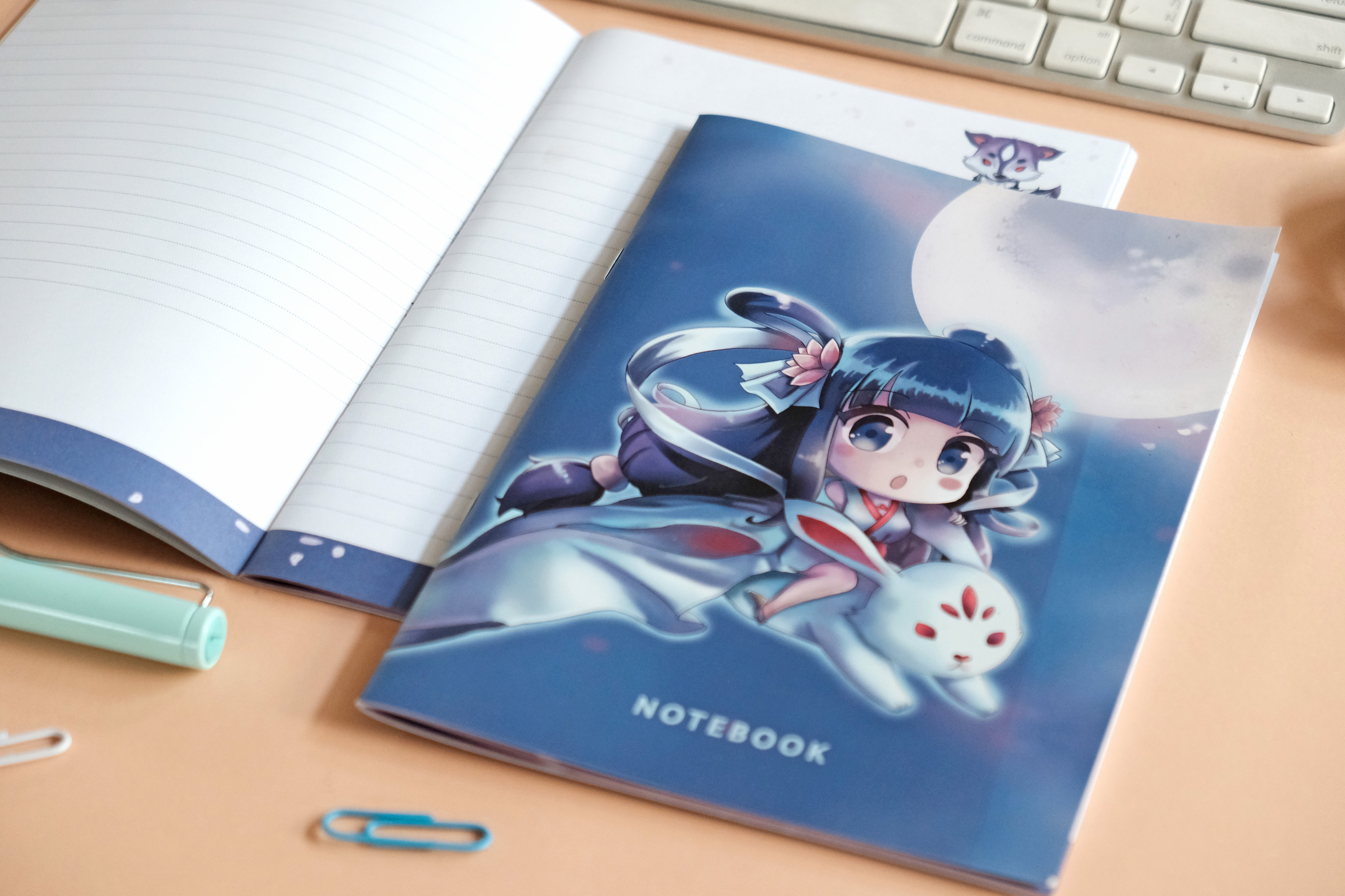 Ohmynote สมุดโน้ตน่ารัก สมุดโน้ตลายการ์ตูน นางฟ้าฉางเอ๋อ ขนาด A5 เนื้อในมีสี