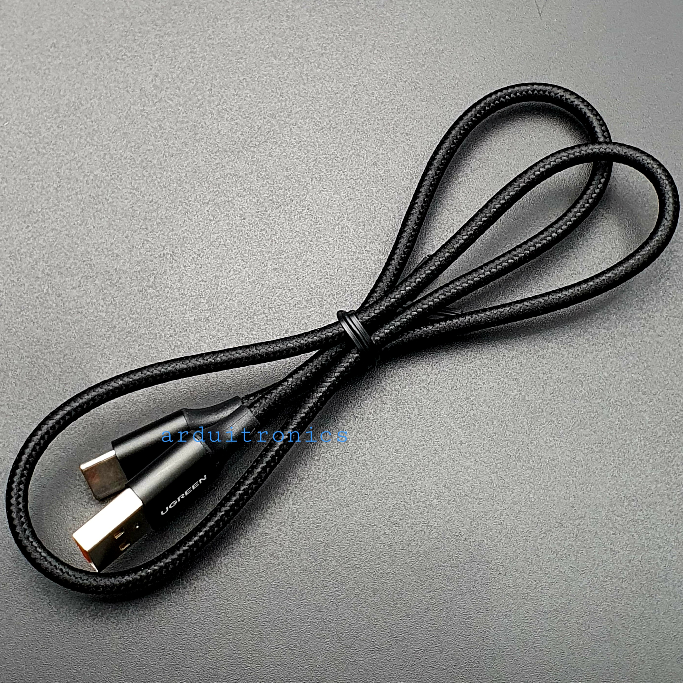 สาย USB-A to USB Type-C สีดำ ยาว 0.5 เมตร ยี่ห้อ Ugreen (Data Transfer + Power Cable)