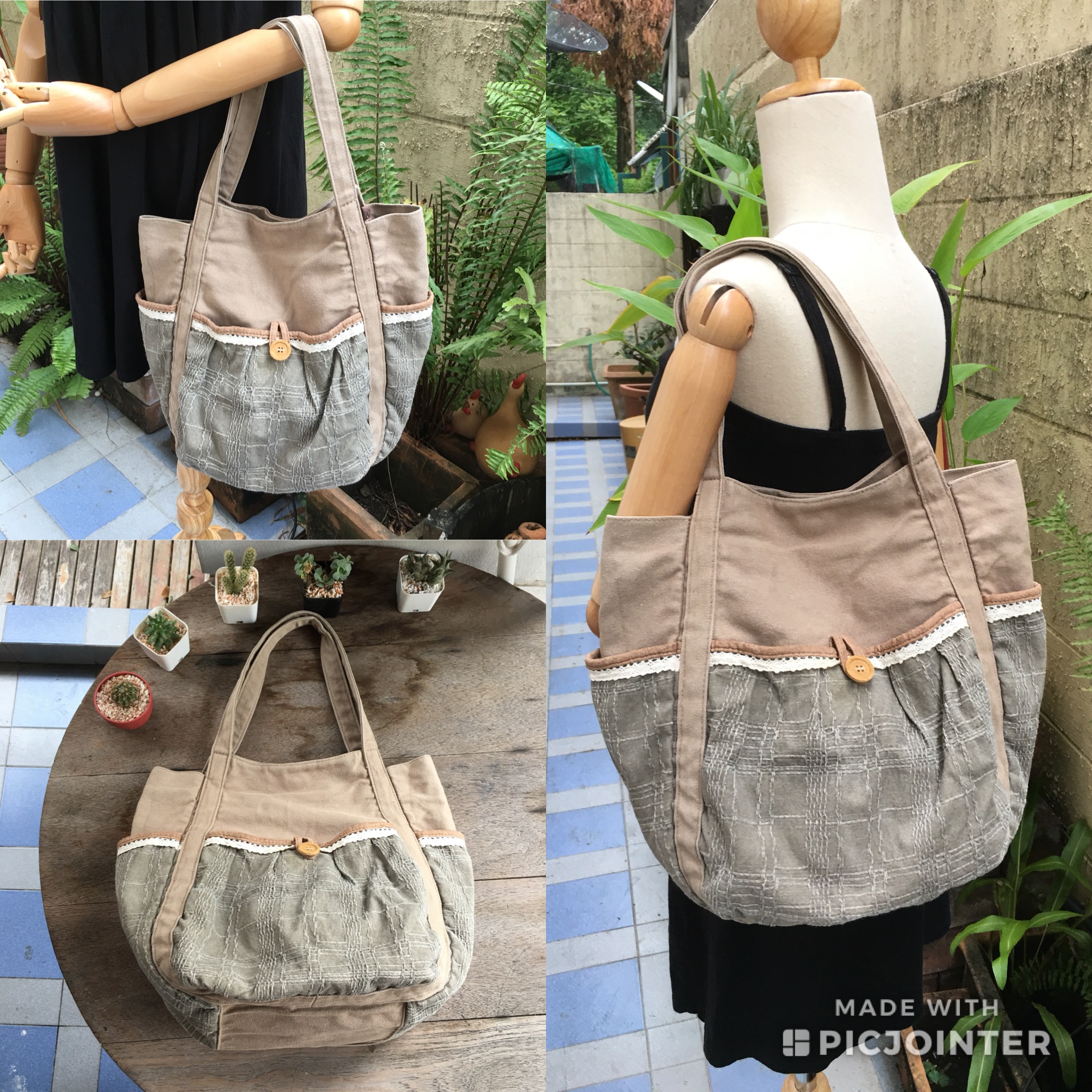 2sis1bro กระเป๋าสะพาย แบรนด์ HushHush ทรงถุง ก้นมล แนววินเทจ มือสอง พร้อมส่งต่อ