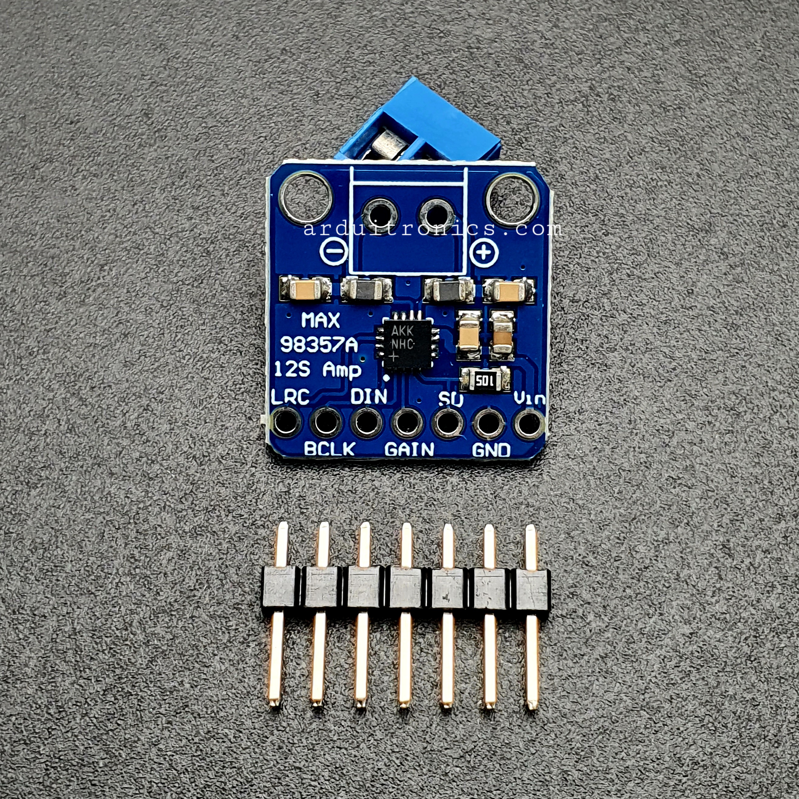 MAX98357 Amplifier Breakout Interface I2S Class D Module For ESP32 Raspberry Pi (แบบยังไม่ได้บัดกรี) PCB สีน้ำเงิน