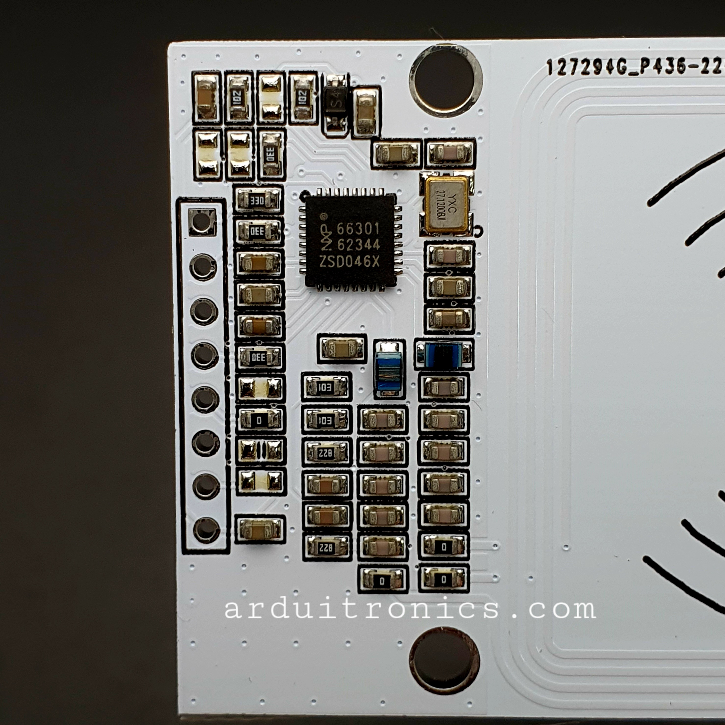 โมดูล RFID NFC 13.56Mhz CLRC663 RC663 full protocol NFC IC card read and write PCB สีขาว