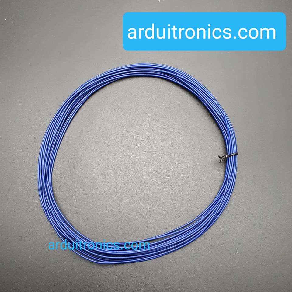 สายไฟอ่อนใส้เต็ม 24AWG UL1007 ความยาว 10 เมตร (สีน้ำเงิน)
