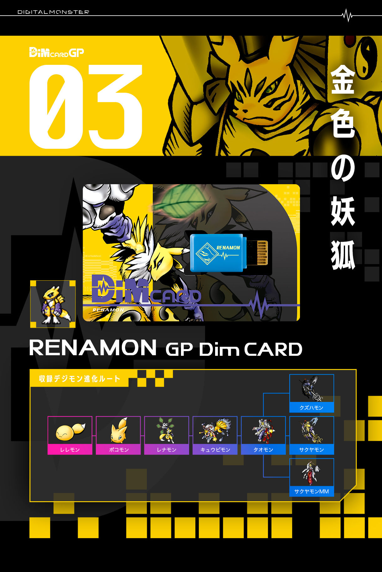 Dim Card GP Vol.01 Digimon Tamers 03 Renamon