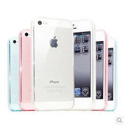 0.3mm Ultra Thin new fashion TPU cover for apple i phone 5 5s Soft GEL back case สีสกายบลู
