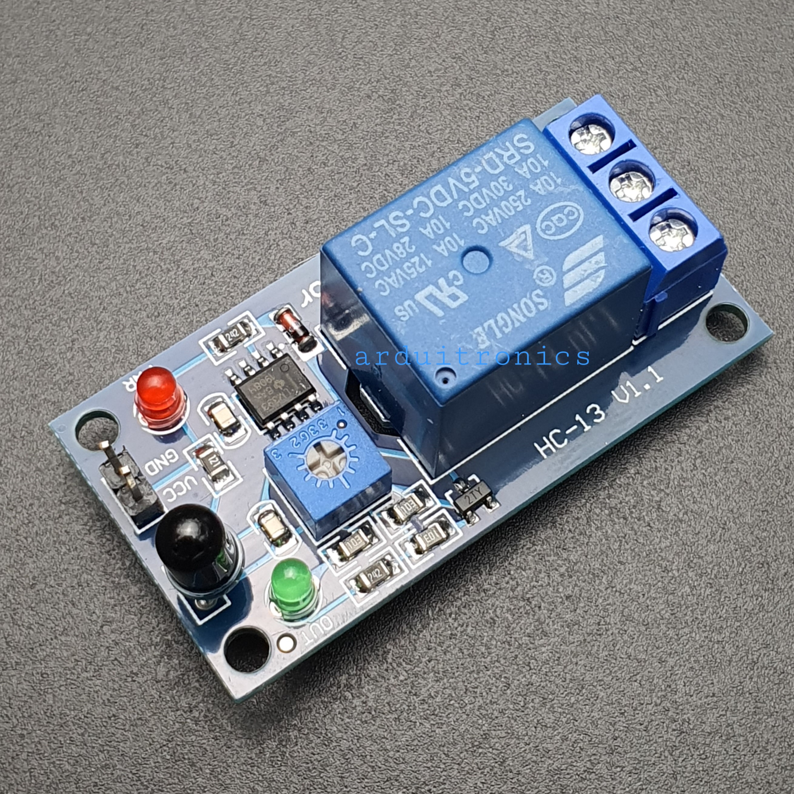 โมดูลตรวจจับเปลวไฟและสวิตช์รีเลย์ (5V) Flame Sensor with Relay Module