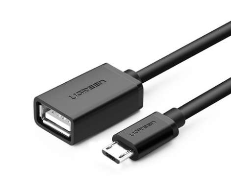สาย OTG Micro USB 2 คุณภาพสูง (สายกลม สีดำ ยาว 15 cm)