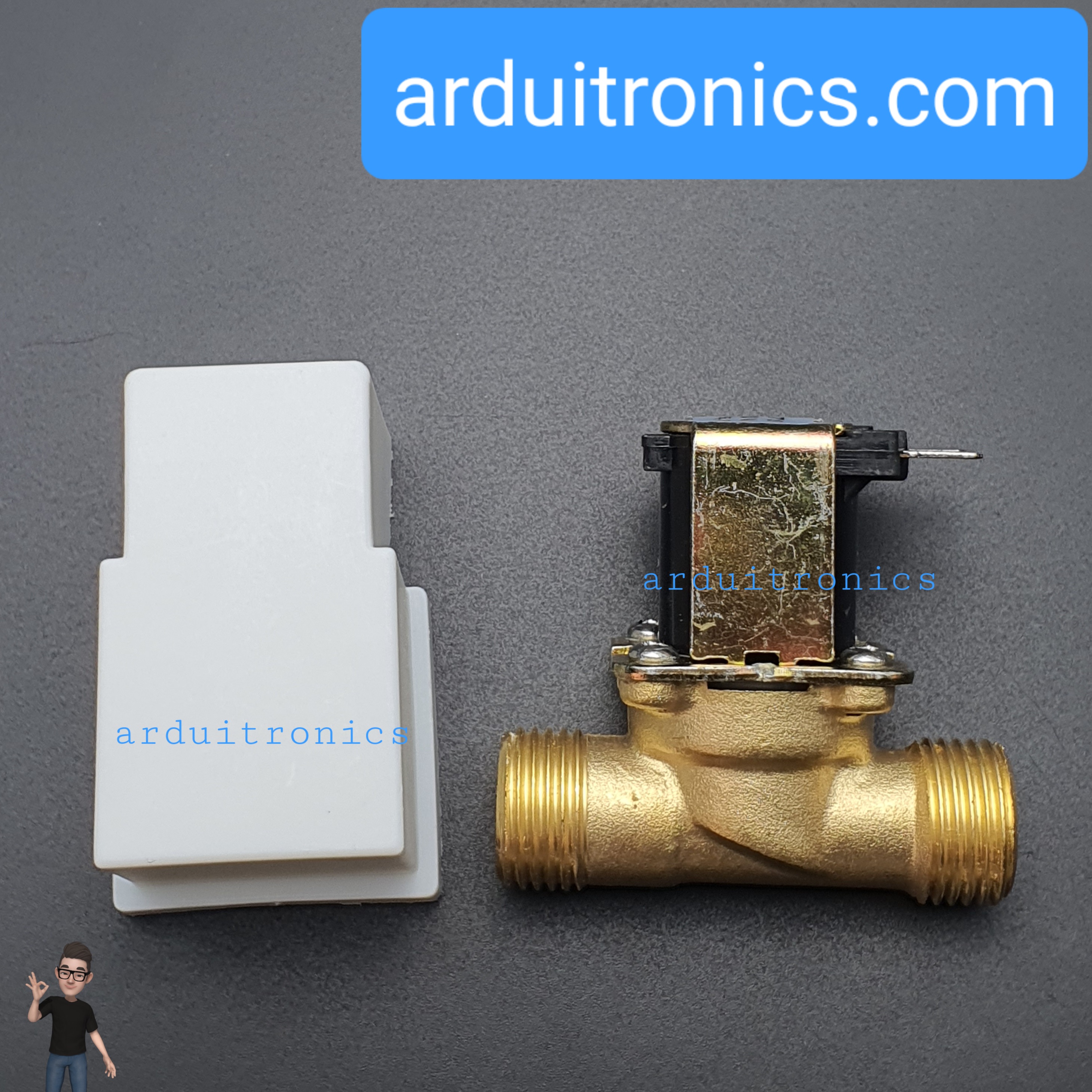 Solenoid Valve โซลินอยด์วาล์วน้ำเกลียวนอก ทองเหลือง NC ปกติปิด 1/2" 4หุน 12VDC