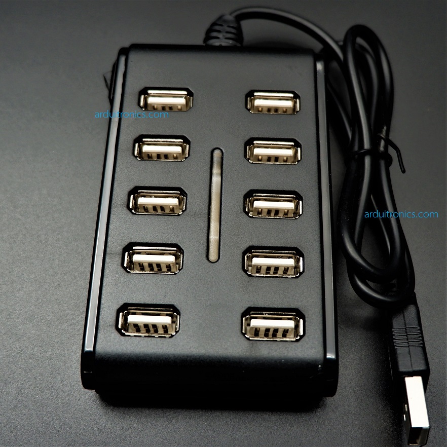10 Ports Double Row USB 2.0 Hub with Switch