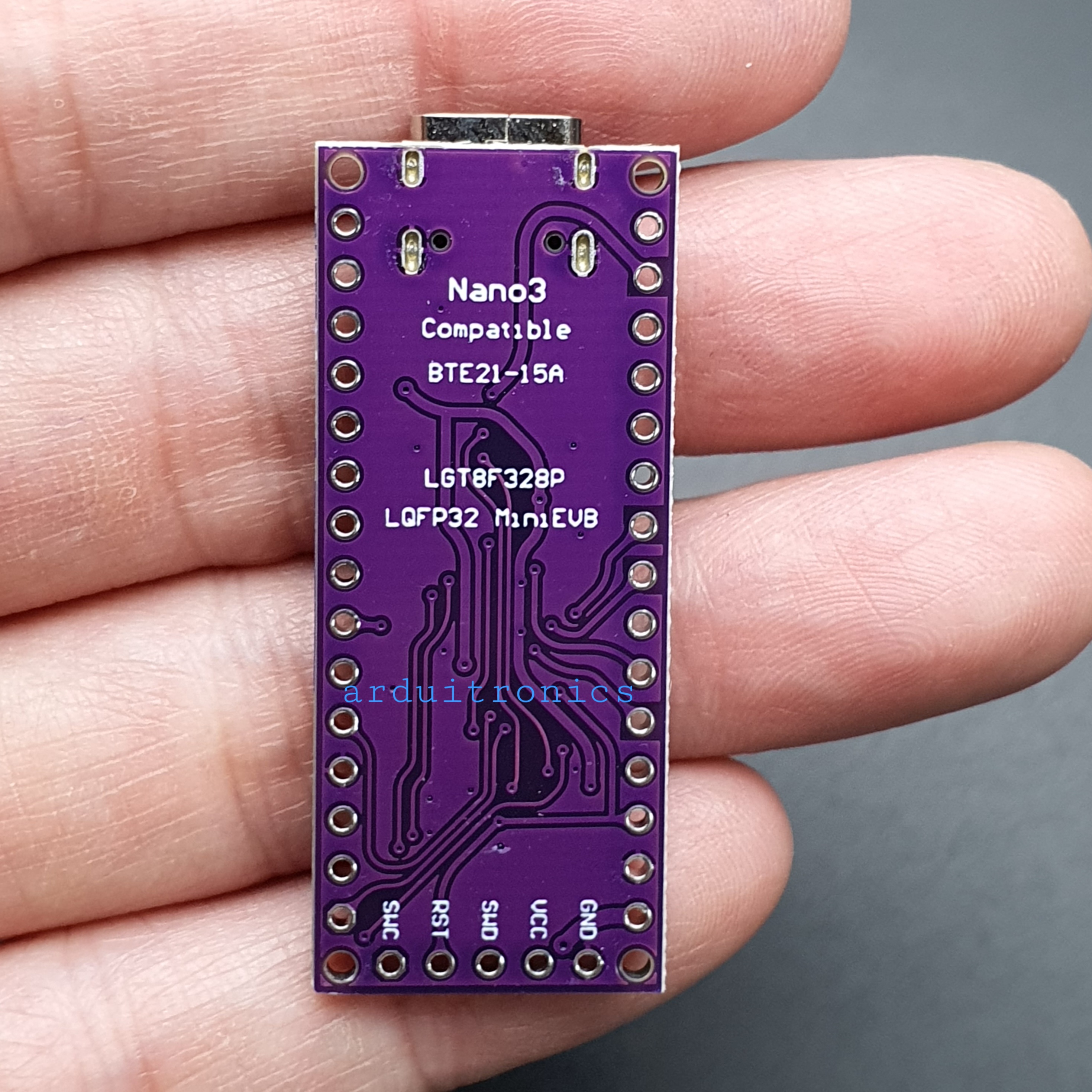 Arduino Nano 3.0 LGT8F328P Compatible บอร์ด Arduino nano 3.0 ใช้ชิฟ LGT8F328P PCB ม่วง USB Type-C