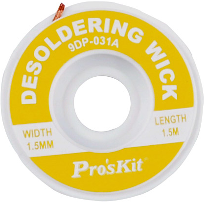 Desolder wick แถบซับตะกั่ว (Pro's Kit) ความหนา1.5mm ความยาว1.5เมตร น้ำหนัก11กรัม