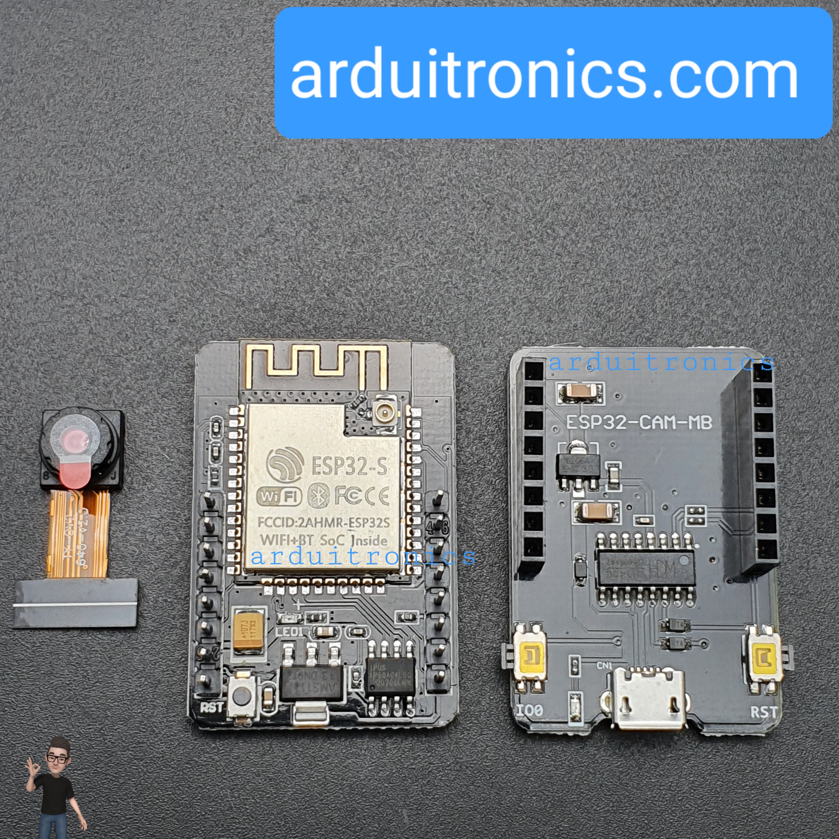 ESP32-CAM Camera Module Development Board with Expansion Board (Camera Module OV2640)