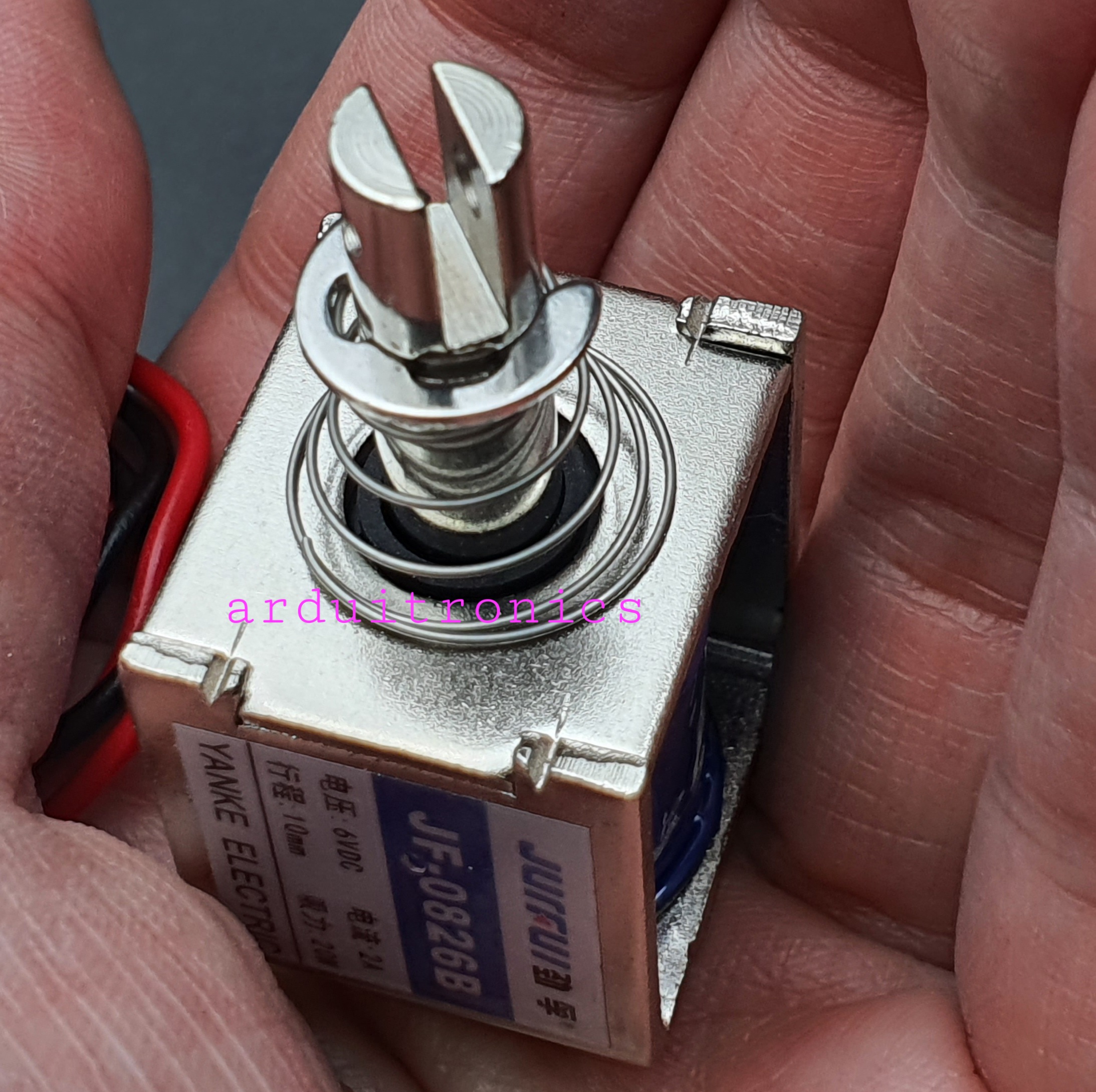 กลอนไฟฟ้า กลอนประตูไฟฟ้า JF-0826B 6V / 2A รีเซ็ต 10mm Push Pull Type Open Frame Solenoid แม่เหล็กไฟฟ้าโซลินอยด์แม่เหล็กไฟฟ้า