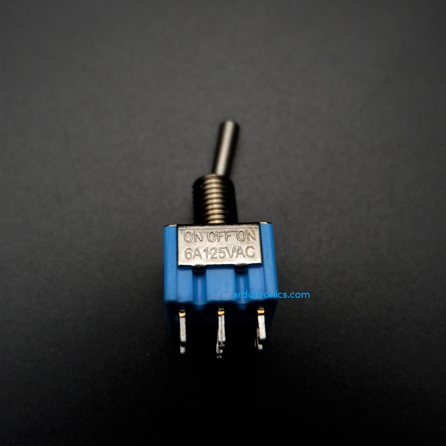 MTS-203 Toggle Switch 6-Pin แบบ On-Off-On (สวิตช์เปิด/ปิด 6 ขา 6A 125V)