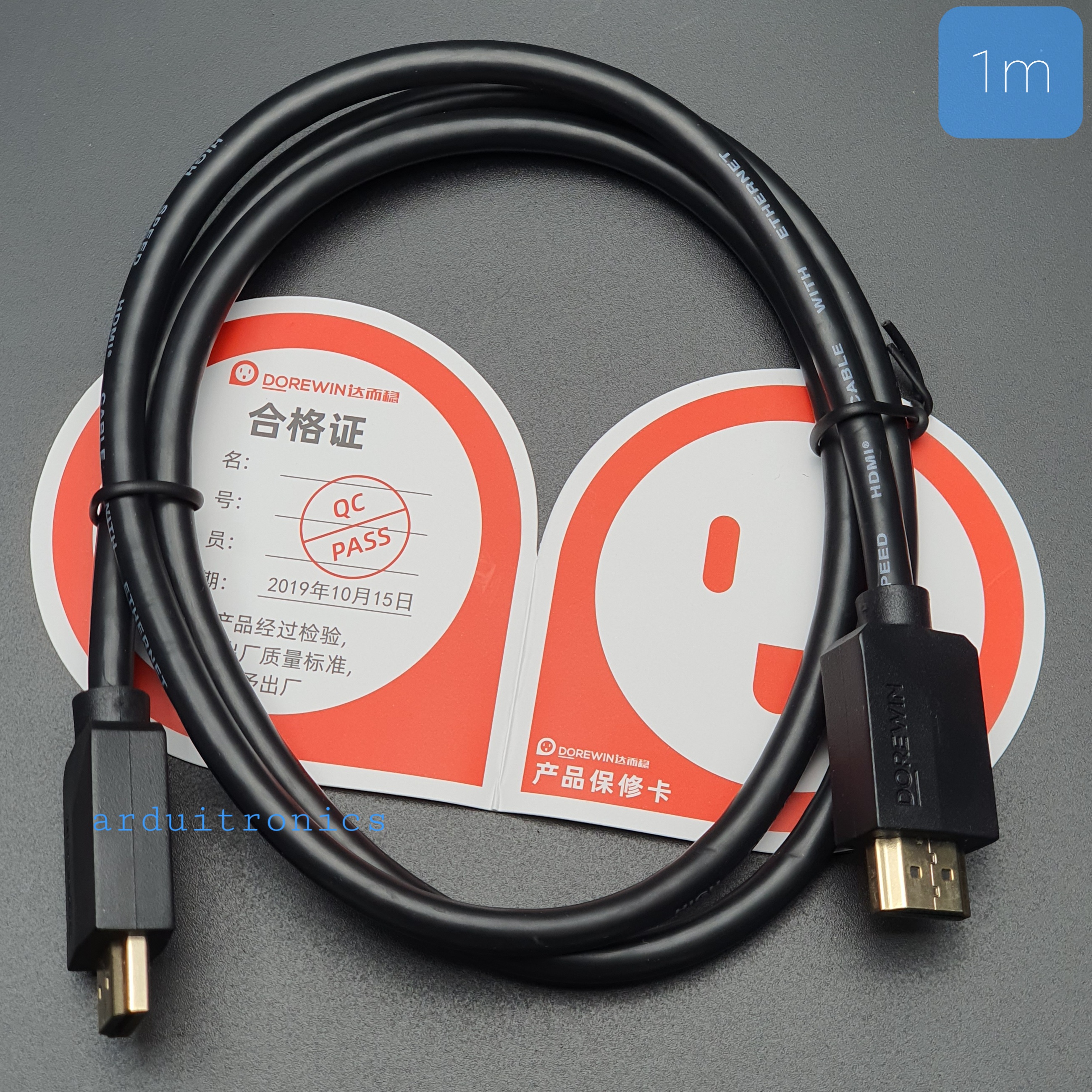 สาย HDMI to HDMI คุณภาพสูง ยาว 1 เมตร ยี่ห้อ Dorewin