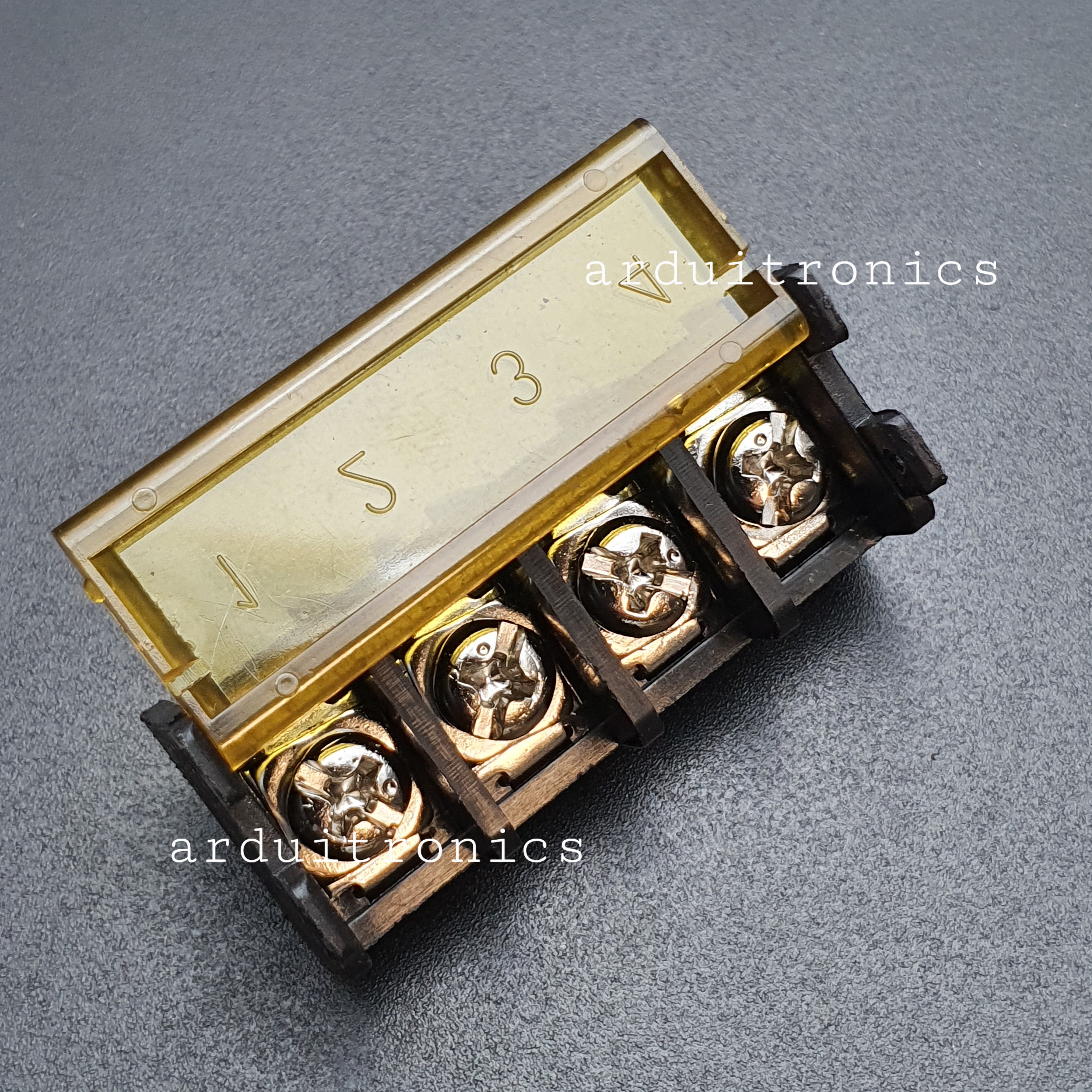 ขั้วต่อ Terminal Block HB-9500 (25A) แบบ 4 ช่อง แบบมีฝาครอบ