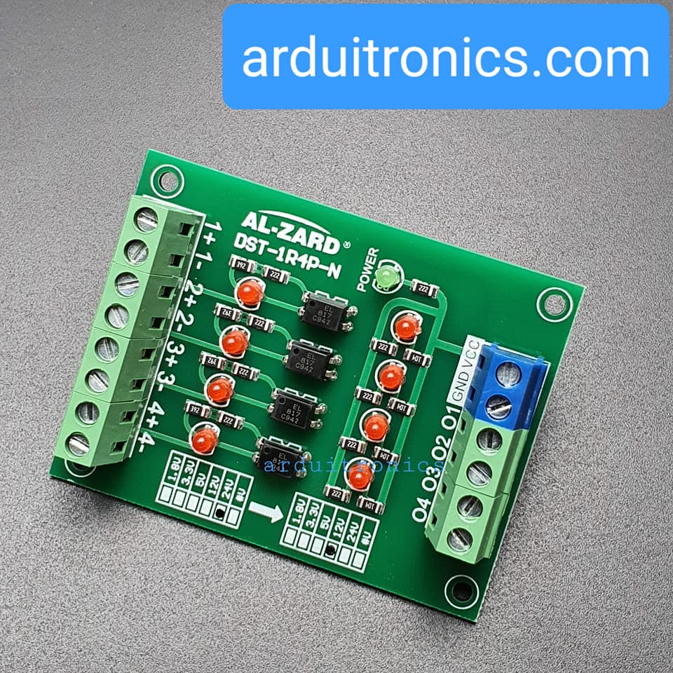 24V to 12V 4 Channel 24V - 12V Optocoupler Isolation Module PLC Signal Level Voltage Conversion Board