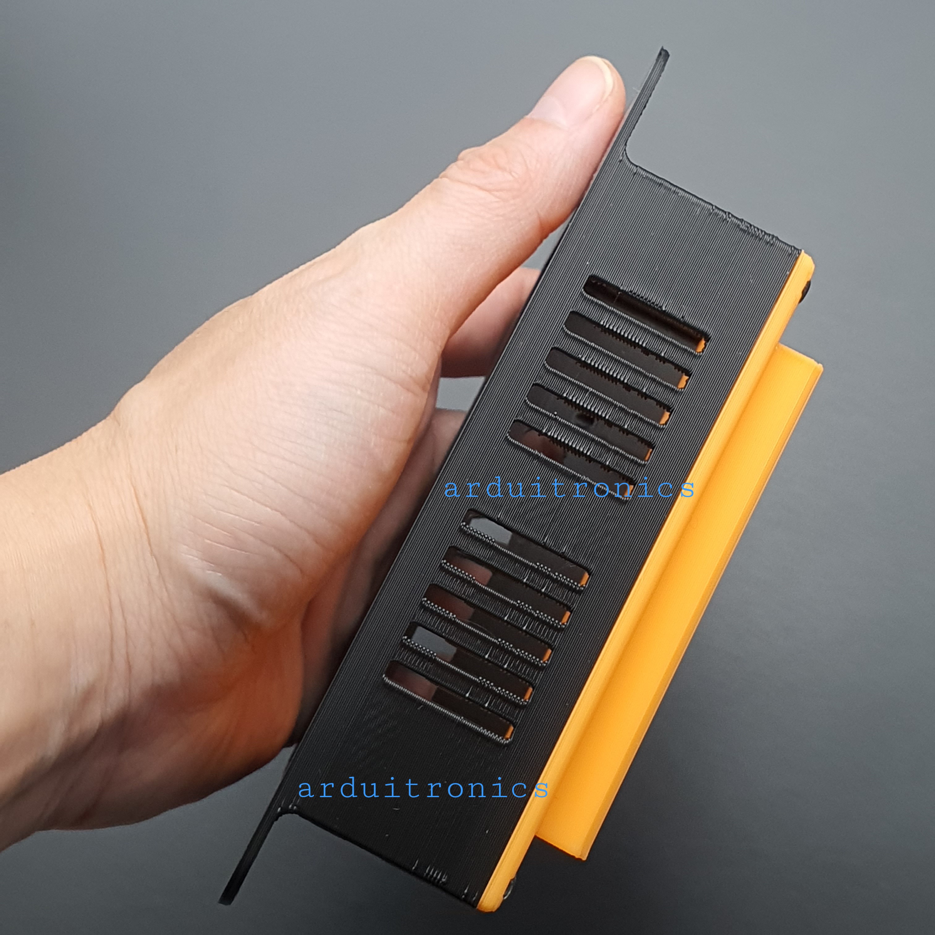 3D Printed Screen Case (Orange) for Raspberry Pi Official 7 inch LCD Touchscreen