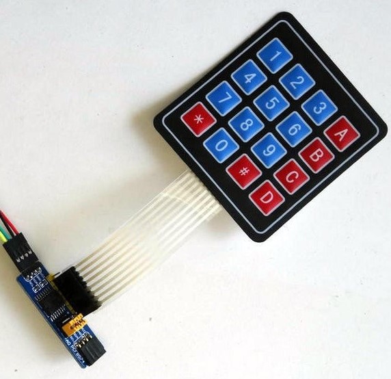 I2C Matrix 4x4 Keypad คีย์แพด ปุ่มกด 4x4 แบบ I2C (พร้อมโมดูลขยายขาแบบ I2C)