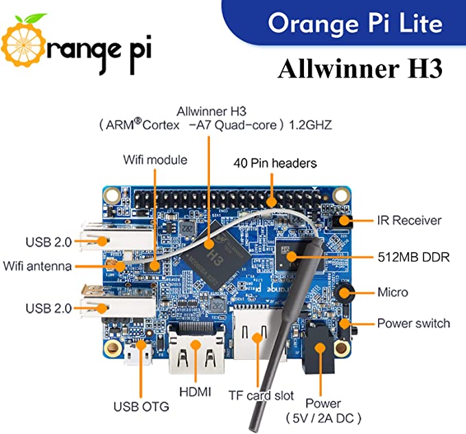 Orange Pi Lite 1GB DDR3 RAM (supports Android, Ubuntu and Debian OS) - Orange Pi