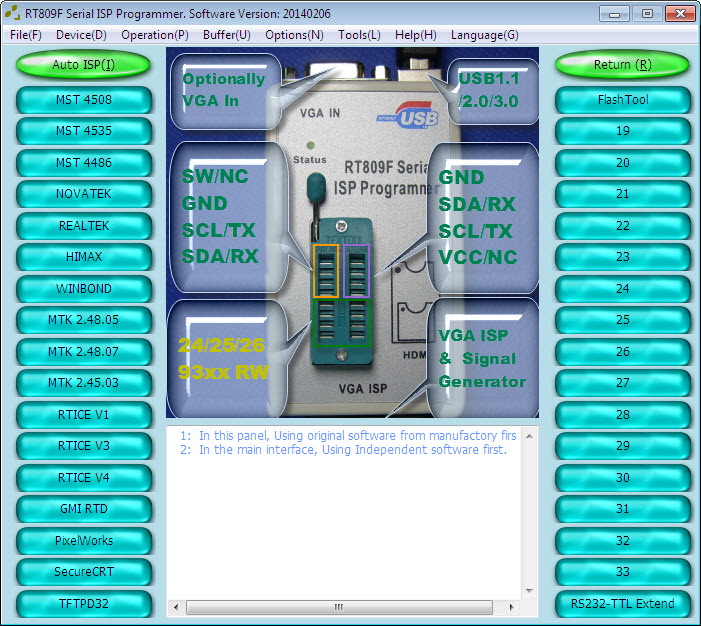 RT809F PROGRAMMER Serial ISPVGA LCD ISP ตัวเครื่อง+Socket 24xxx+Socket25xxx ไม่กล่องให้แล้วนะคะ