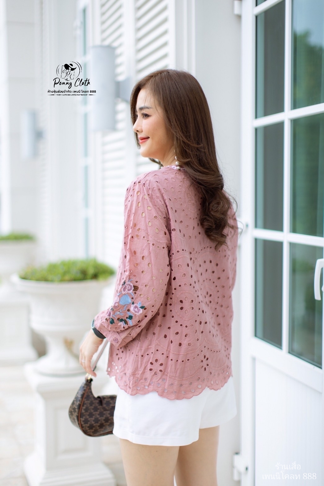 P10A เสื้อผ้าฝ้ายญี่ปุ่น งานปักฉลุ งานปักดอกไม้ มีซับใน ขนาดอก 44 นิ้ว สีฟ้า ชมพู เขียว ขาว ดำ