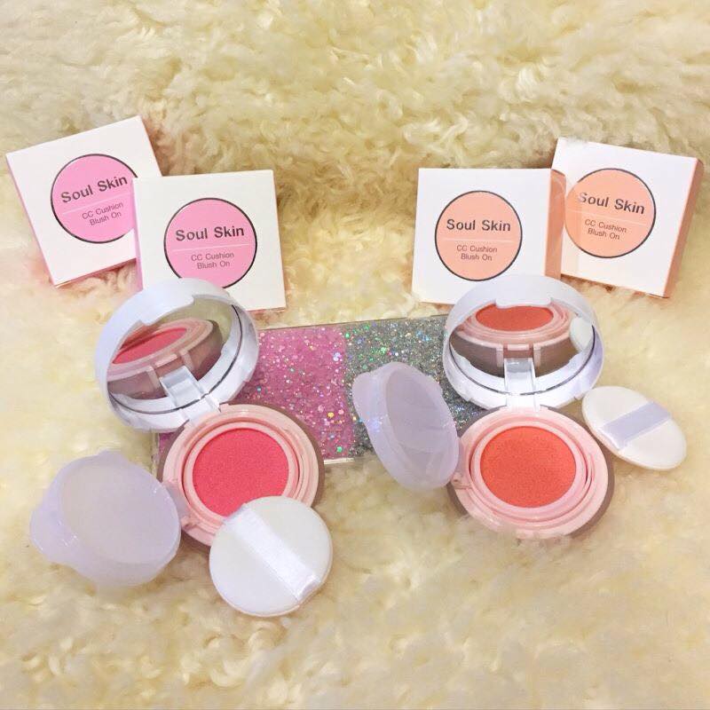 Soul skin cc cushion blush on บลัชออนน้ำ เนื้อบางเบา
