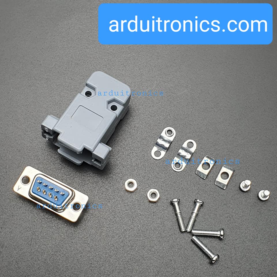 RS232 9 Pin Com Port DB9 Head Male พร้อมกรอบครอบหัว (ชุดหัวประกอบ DB9 ตัวผู้)