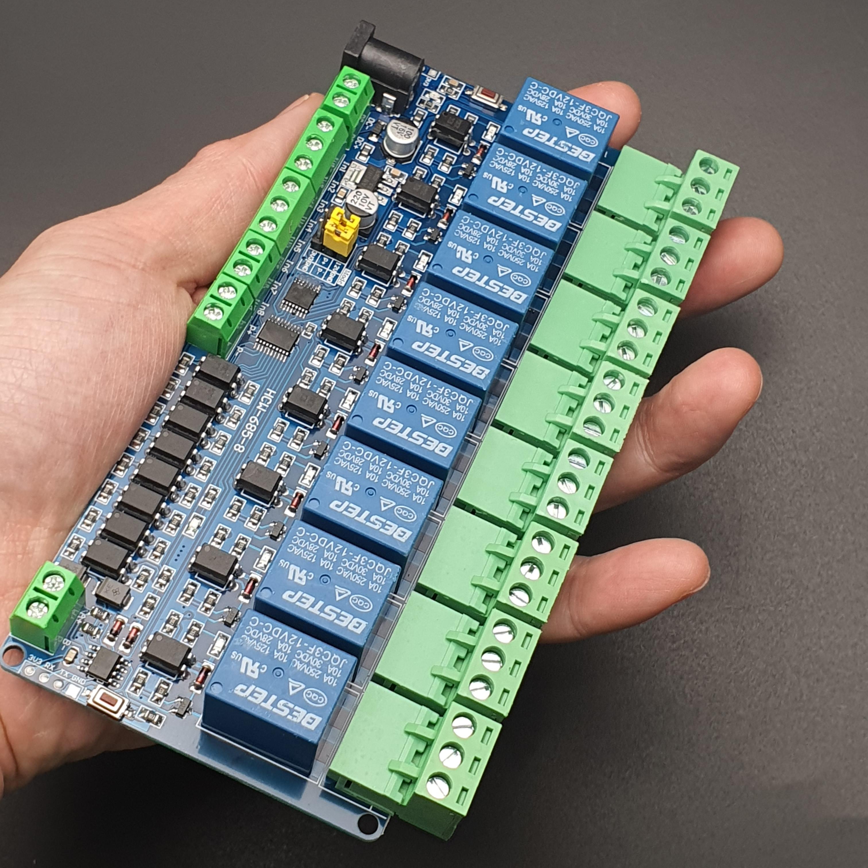 Modbus - RTU 8 Channel Relay Module RS485/TTL (12V)