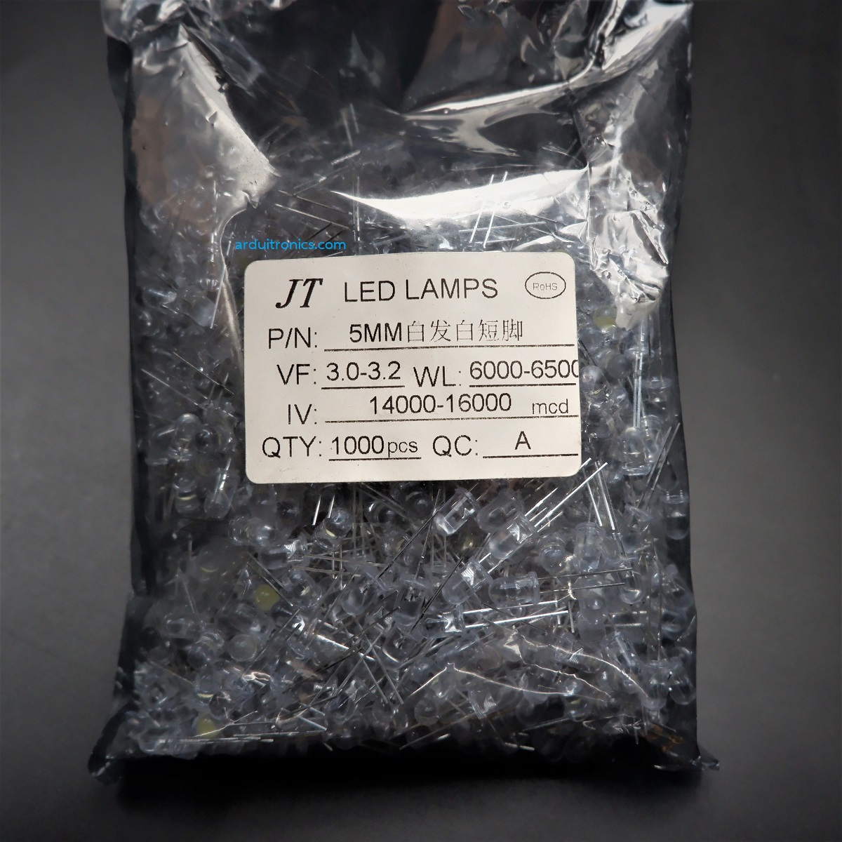 5mm White LED (1,000 หลอด)