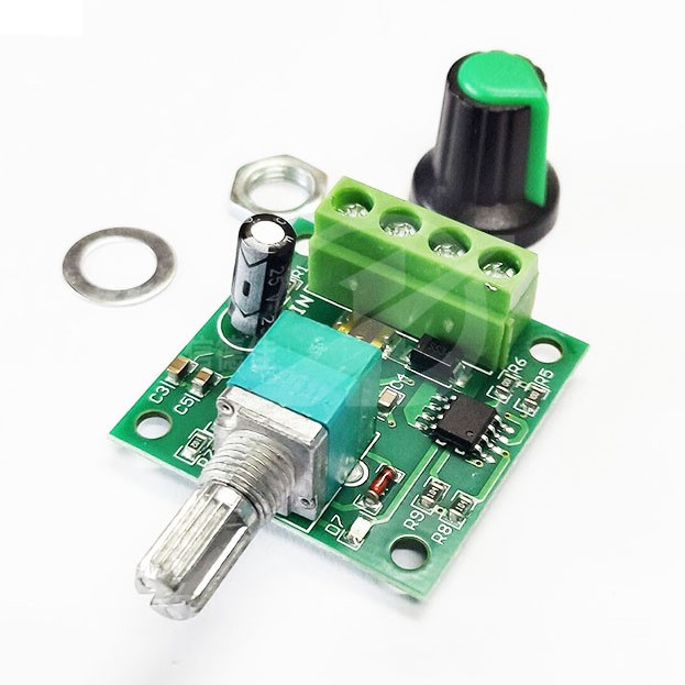 โมดูลขับมอเตอร์ ควบคุมความเร็ว DC Motor Speed Controller PWM 1803BK 1.8-12V กระแสสูงสุด 2A
