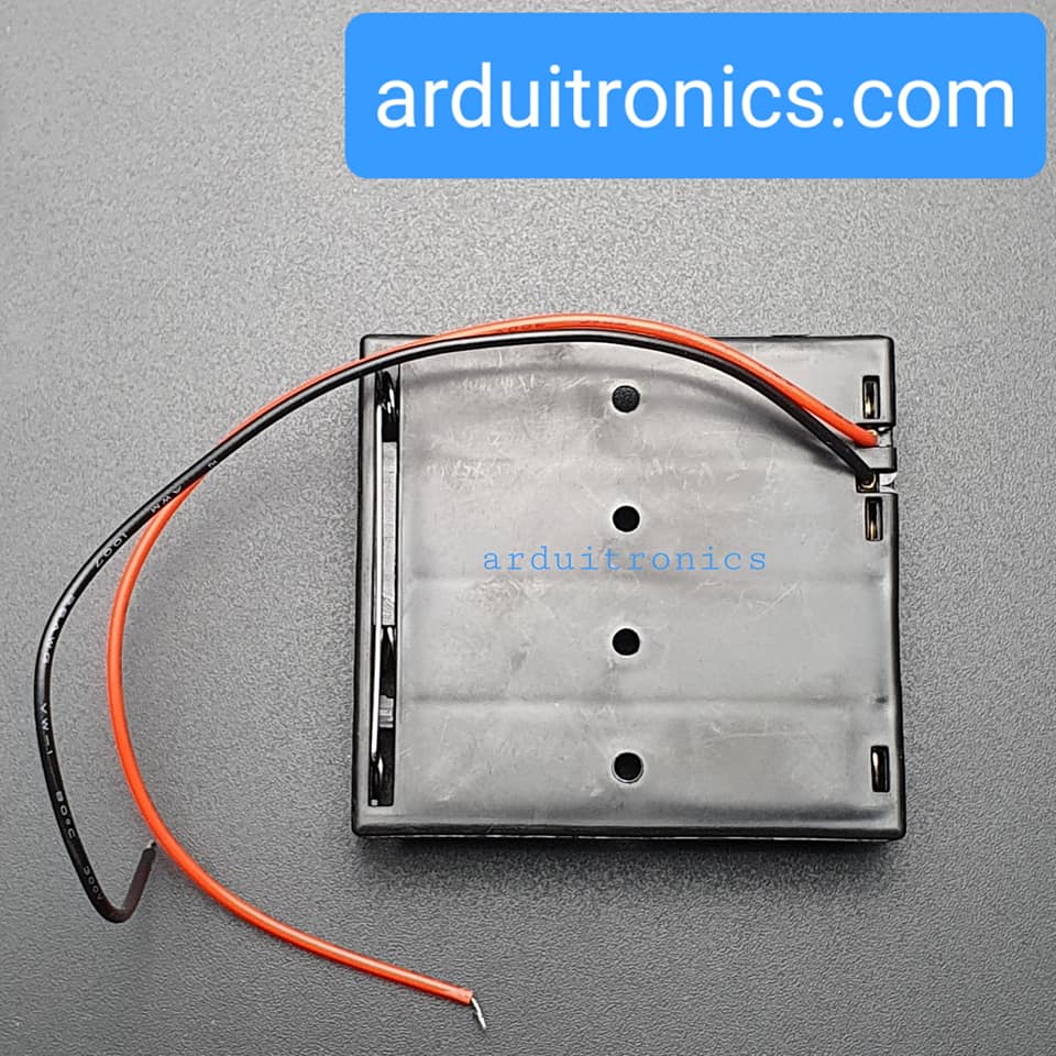 Battery Box รางถ่าน 4 ก้อน AAA ไม่มีฝา 1 ด้าน 6V