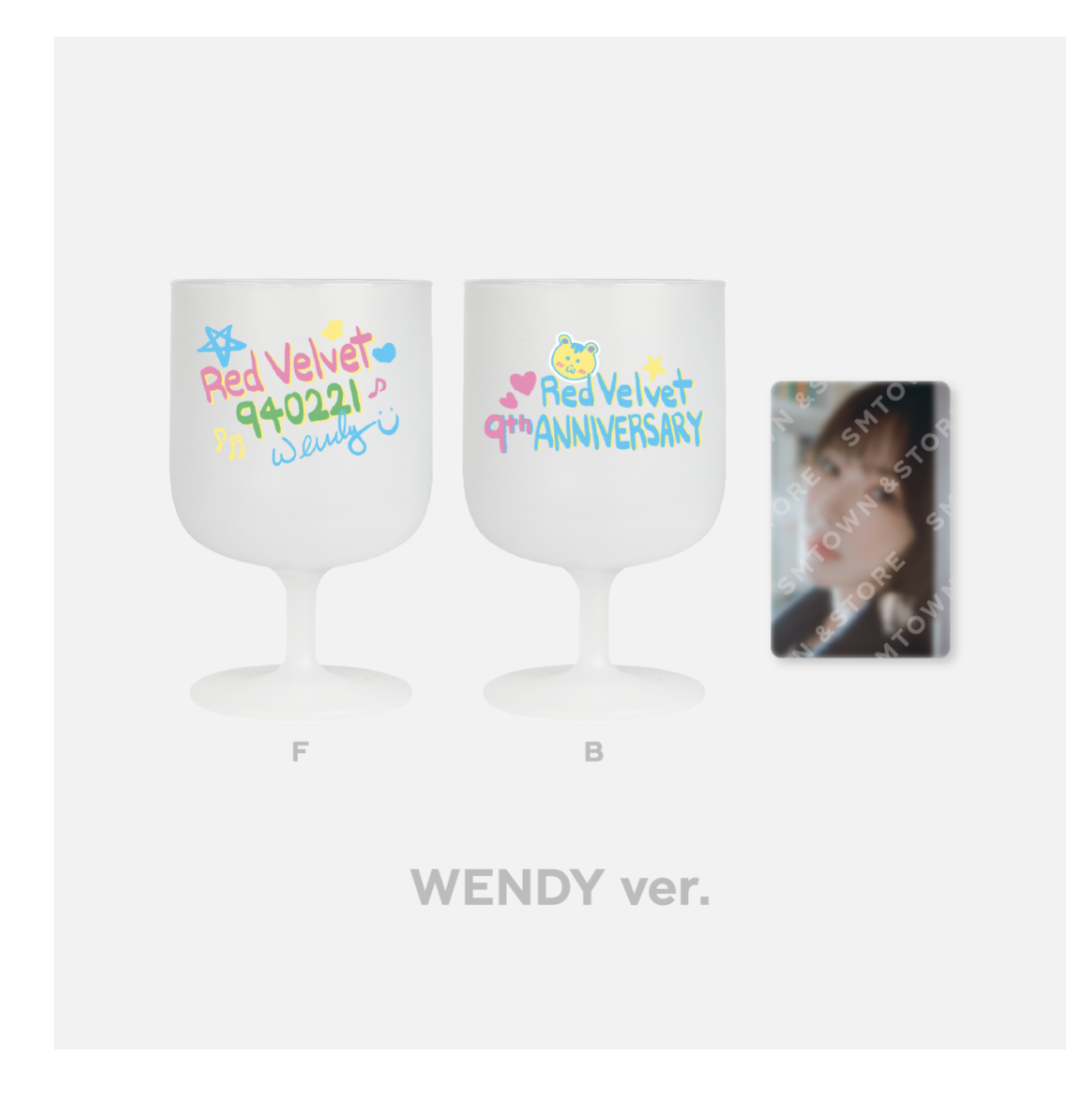 Red Velvet Debut 9th Anniversary OFFICIAL MD -DIY Plastic Wine Cup - wendy