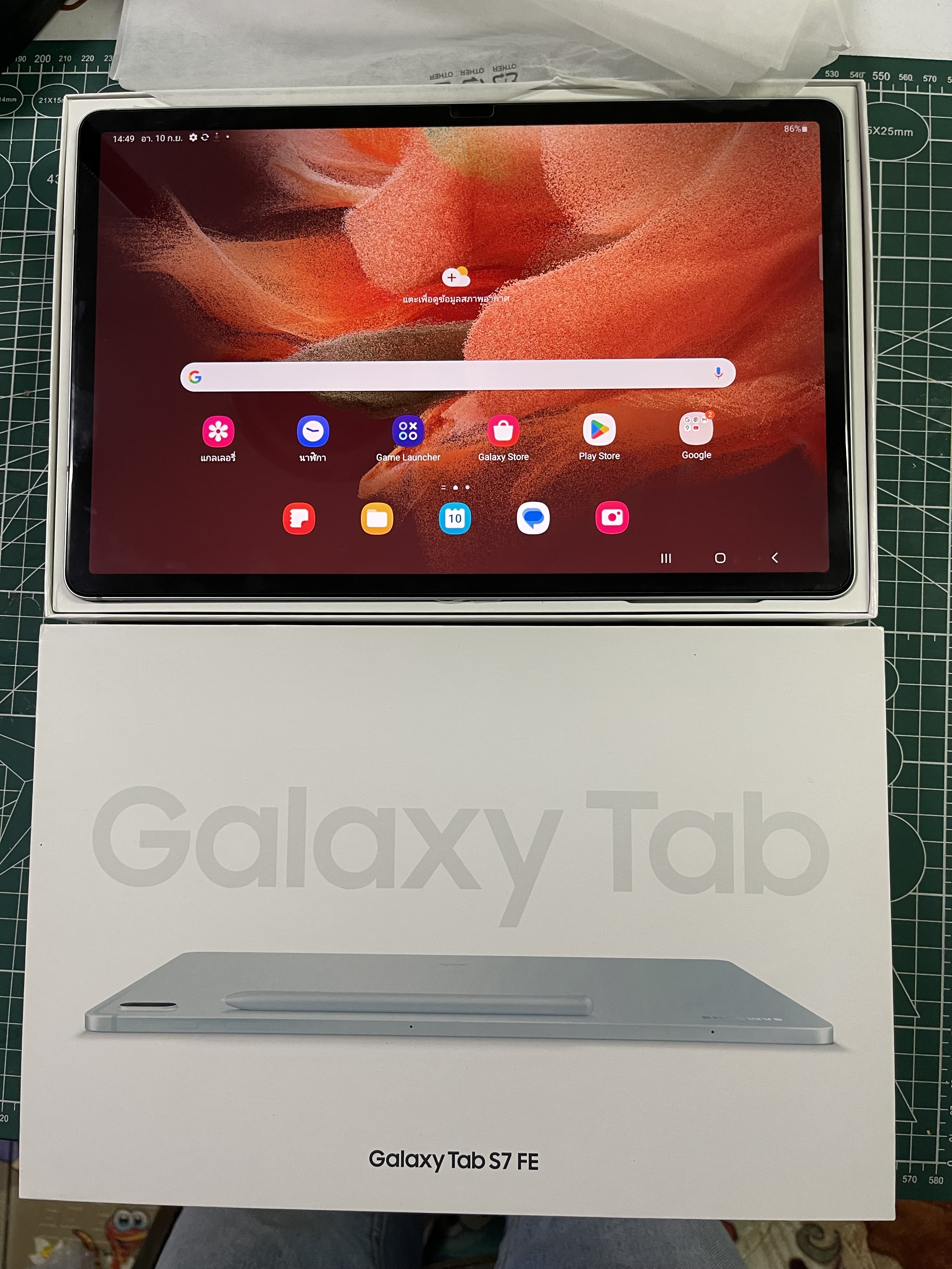Samsung tab S7 FE ใส่ซิม อุปกรณ์แท้ครบ สภาพสวย ใช้งานได้ดี ราคาถูกใจ