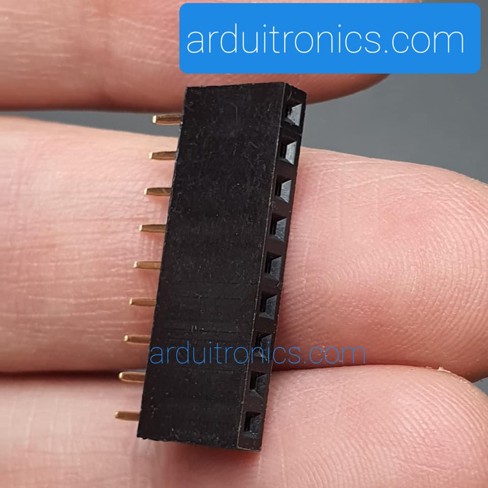 [Black] 1X9 Pin Single Row Female Header 2.54mm Pitch Straight Pin Square (จำนวน 1 ชิ้น)