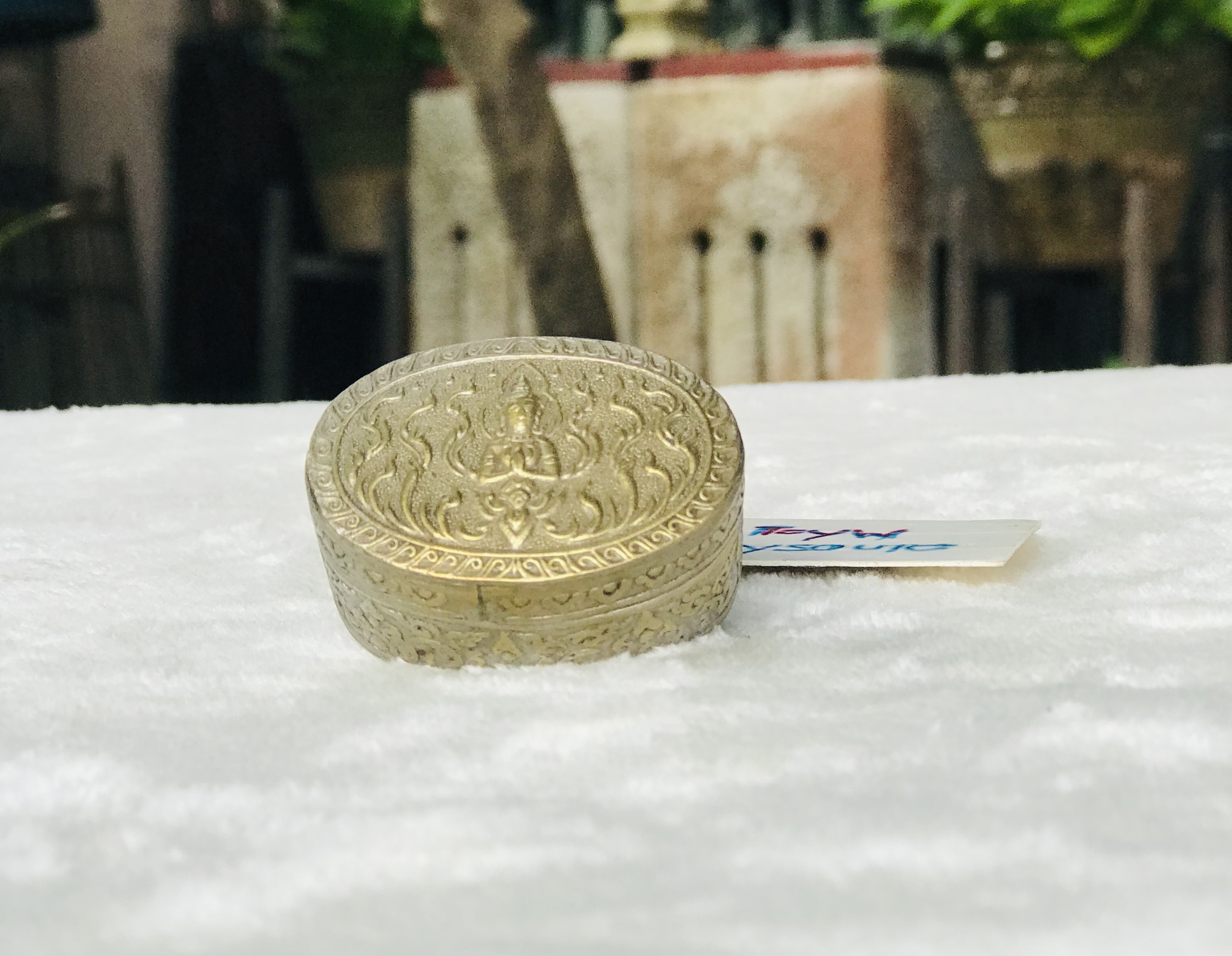 เริ่มต้น 290 บาท Antique Brass งานทองเหลืองเก่า ตลับทองเหลืองตอกลาย ตลับขี้ผึ้งทองเหลืองลายเทพพนม ทรงกลม ทรงรี ทรงลูกจันทร์ ทรงฟักทอง