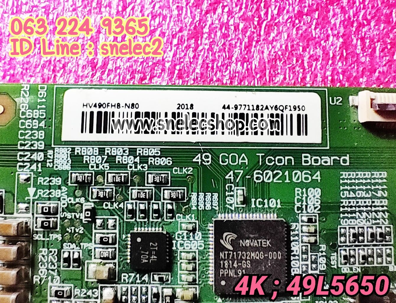 T-CON Toshiba 4K รุ่น 49L5650
