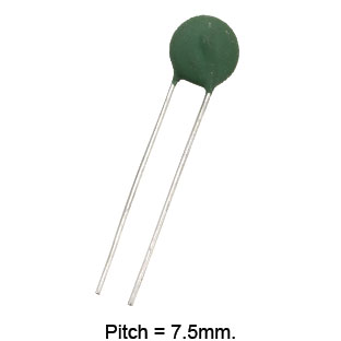 NTC Power Thermistor 10Ω ±20% Dia 8mm Disc Type,Straight Lead Pitch 5mm for Inrush Current Limiter