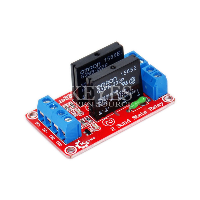 Keyes 2 Channel Solid State Relay Module (SSR) Red PCB - 5V
