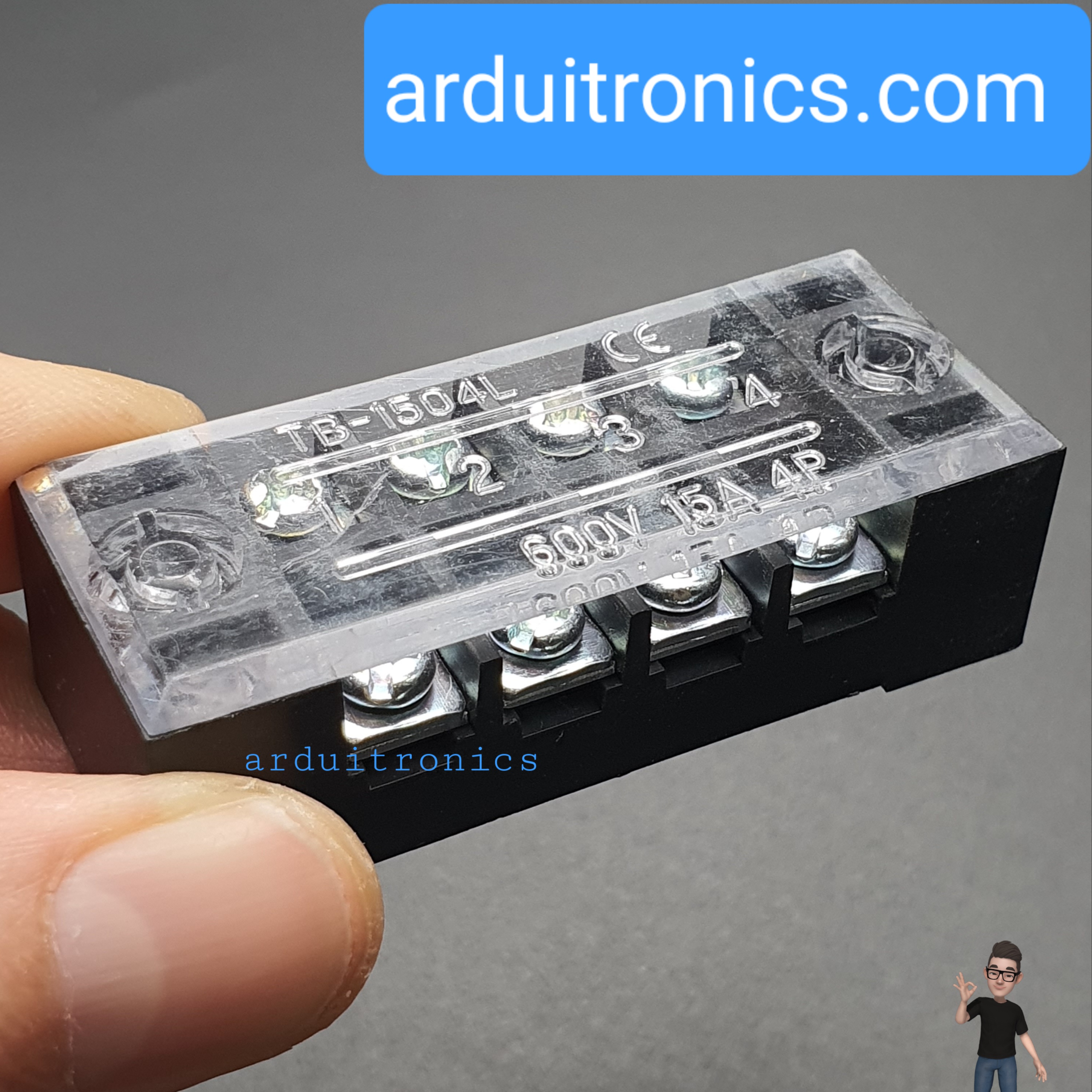 ขั้วต่อ Terminal Block TB-1504 แบบ 4 ช่อง (15A)