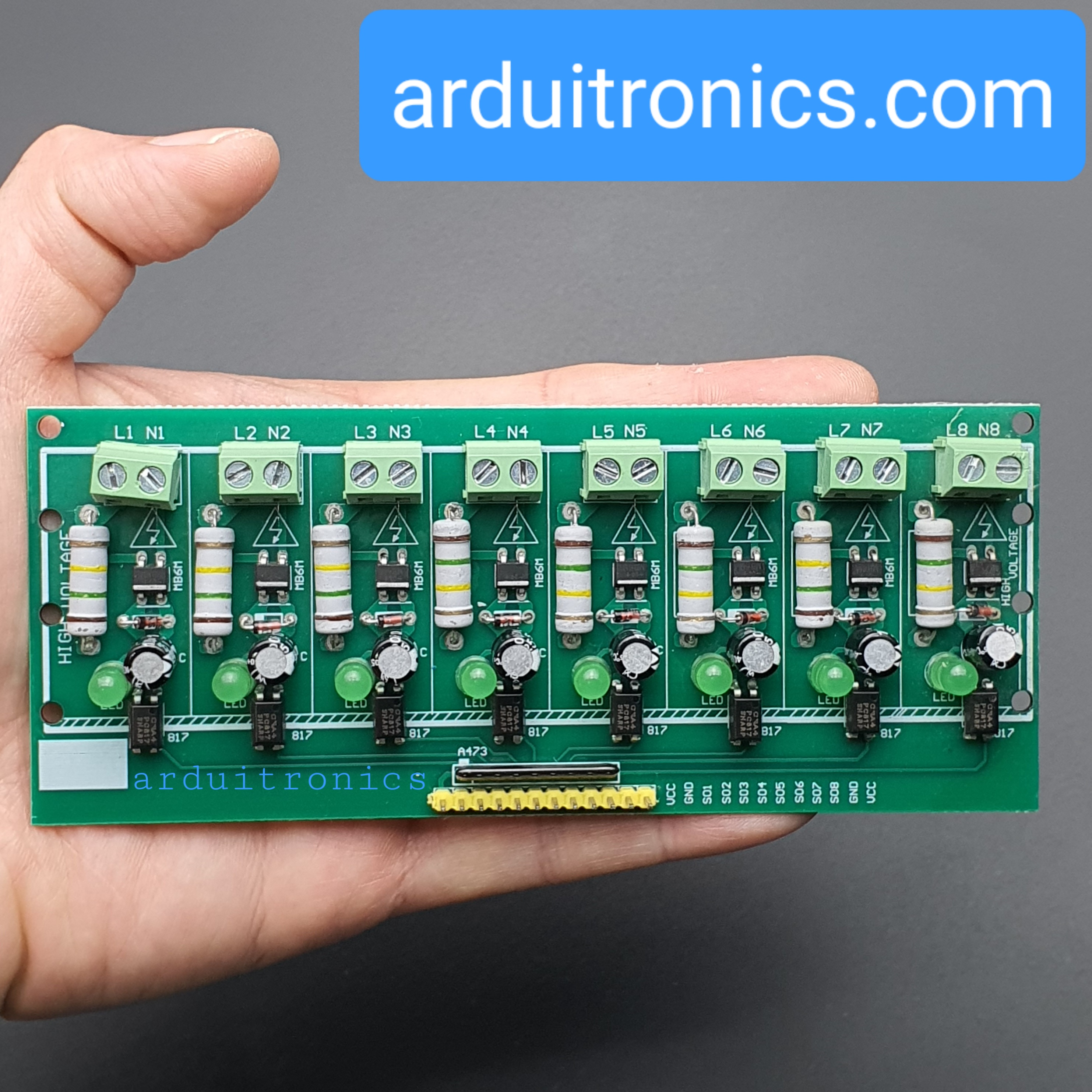 8 Channel โมดูลตรวจสอบไฟ AC 220V AC Optocoupler Module 220V Optocoupler Isolation Detection 220V