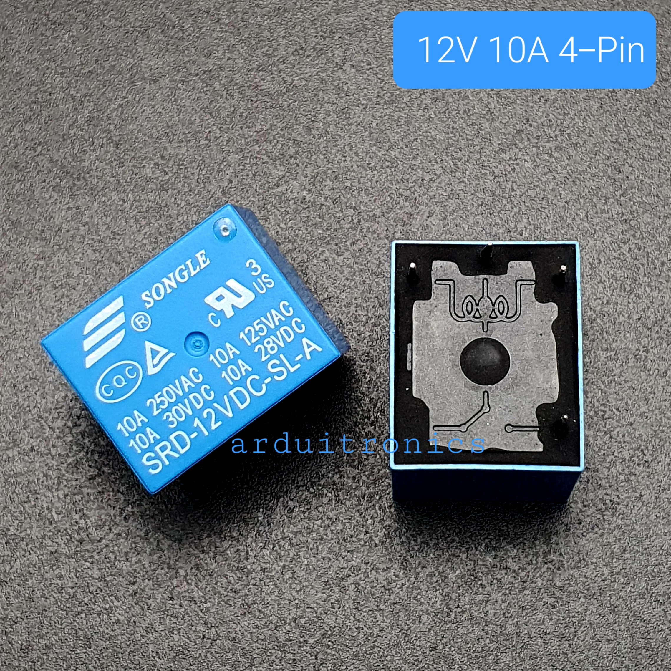 หัวรีเลย์ Relay 12V 10A รีเลย์ 12V 10A แบบ 4 ขา (ยี่ห้อ Songle)