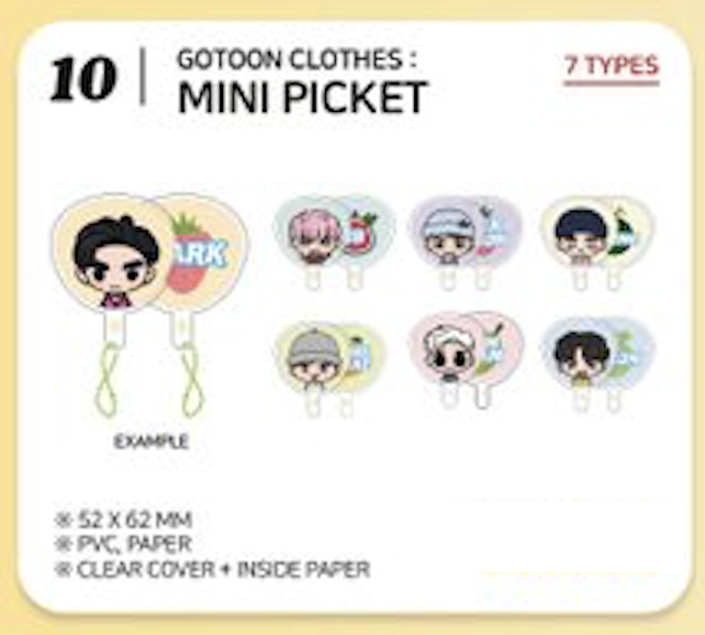 GOT7 - GOTOON BY GOT7 SUMMER STORE OFFICIAL MD - Gotoon Clothes: Mini Picket พัด ระบุแบบ